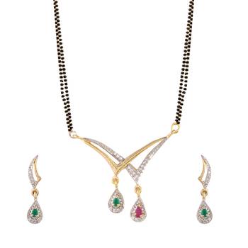 White american diamonds mangalsutra 2