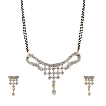 White american diamonds mangalsutra 3