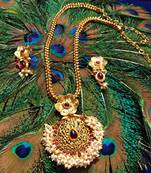 Gold Plated Pink Stones Necklace Set