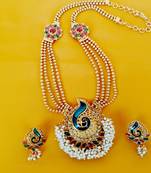 Gold Plated  Multicolor Necklace Set