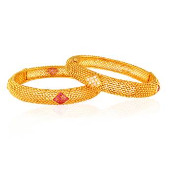 Panjarat Enticing Gold plated american diamond bangle 1