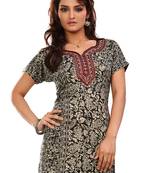 Black french jacquard printed kurti