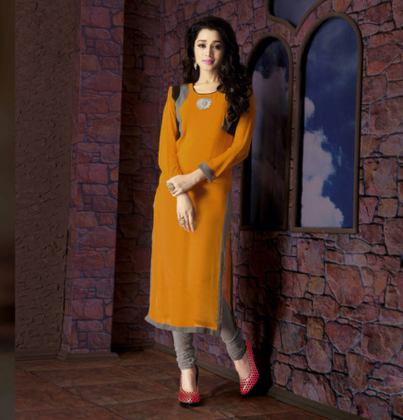 Orange georgette kurti
