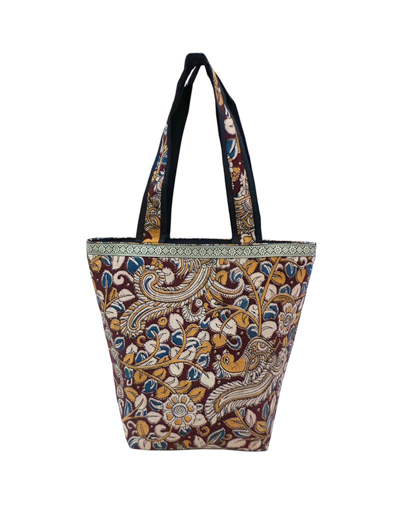 Multicolor cotton printed handbags