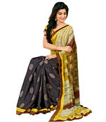 Anjali Black printed georgette saree with blouse
