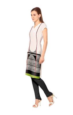 Off white faux crepe printed kurti 2