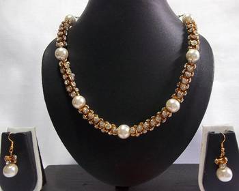 Golden Damru Stone Necklace Set 2