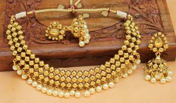 Gorgeous High Gold Plated Designer Necklace Set 1