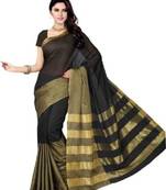 black printed cotton saree With Blouse