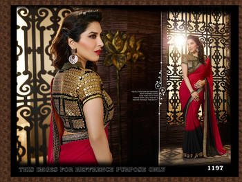 multicolor embroidered faux georgette saree With Blouse 1