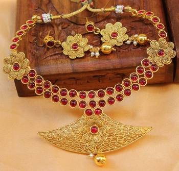 Pink Gold Plated Agate Necklace Sets 1