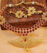 Pink Gold Plated Agate Necklace Sets