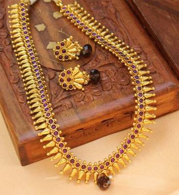 Purple Gold Plated Agate Necklace Sets 1