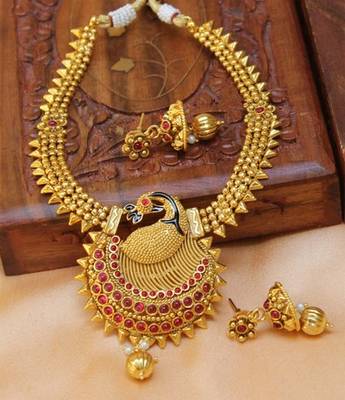 Pink Gold Plated Agate Necklace Sets 1