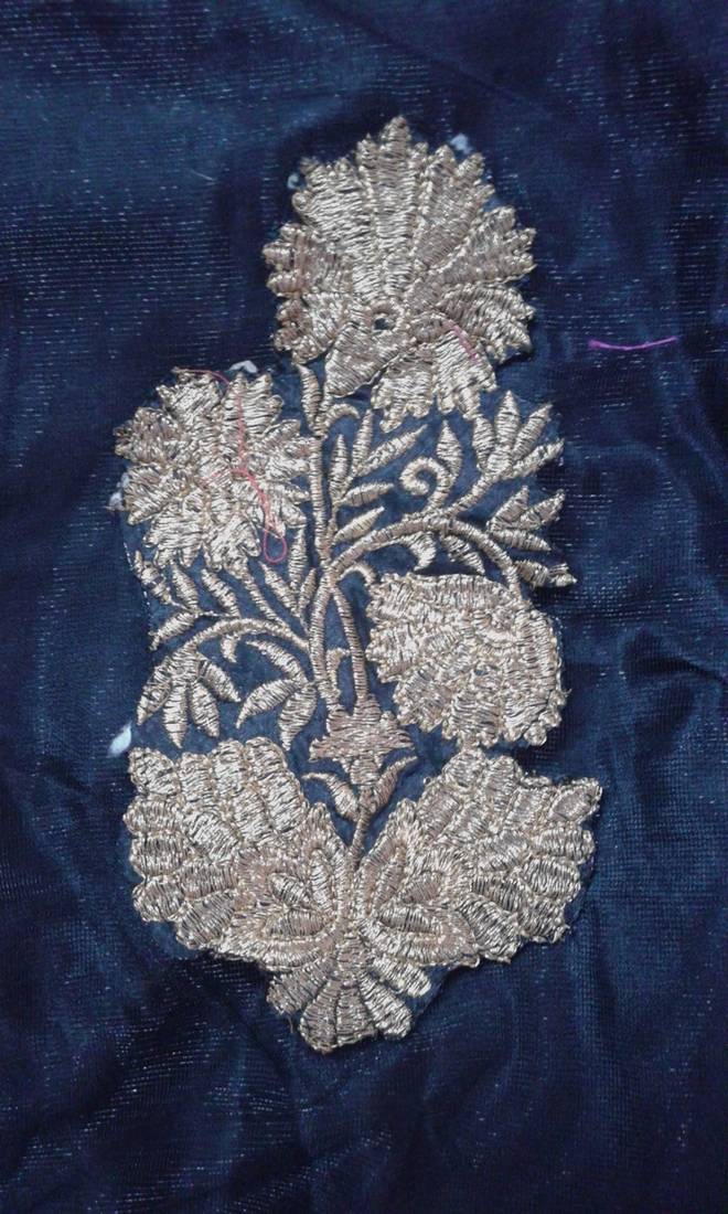 Black with Embroidery Patch work Deepika padukon Net suit