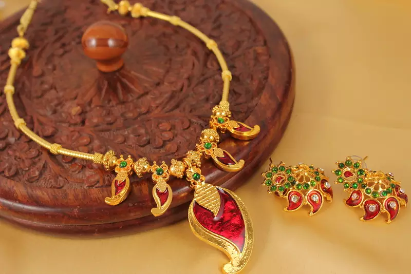 Beautiful Mango Kerala Design Necklace Set