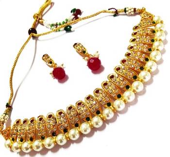 Gold cubic zirconia gold plated necklace sets 1
