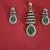 CZ pendant set with green onyx