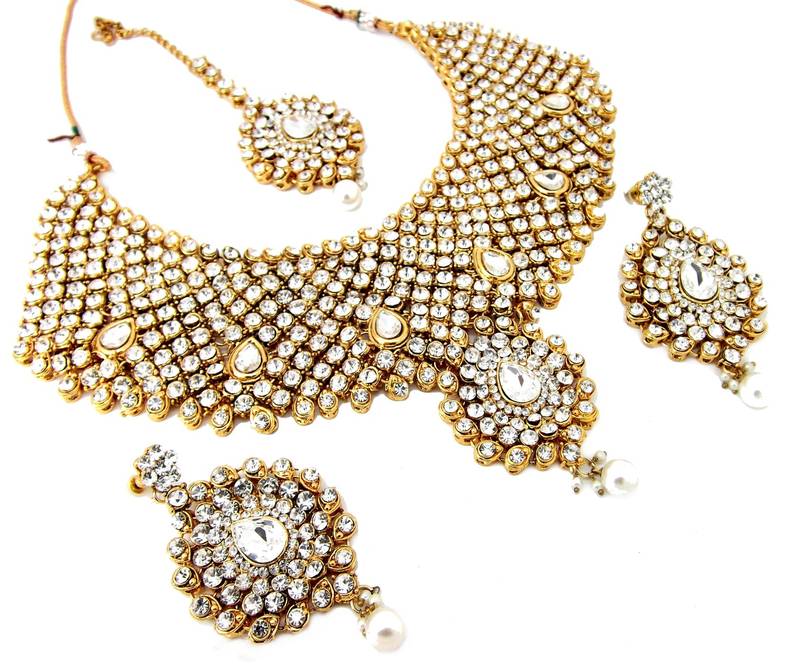 Gold plated cubic zirconia necklace sets - 9blings - 1125877