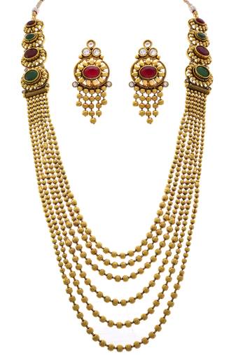 Multicolor diamond necklace set