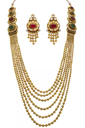 Multicolor diamond necklace set