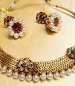 Polki Golden Choker Neckpiece