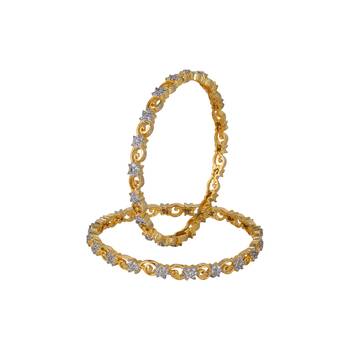 Gold Cubic Zirconia American Diamonds Bangles And Bracelets 1