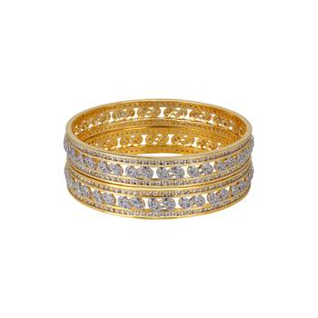 Gold Cubic Zirconia American Diamonds Bangles And Bracelets 1