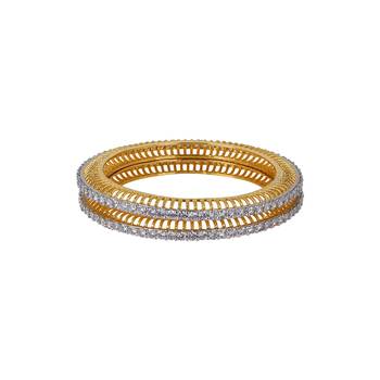 Gold Cubic Zirconia American Diamonds Bangles And Bracelets 2
