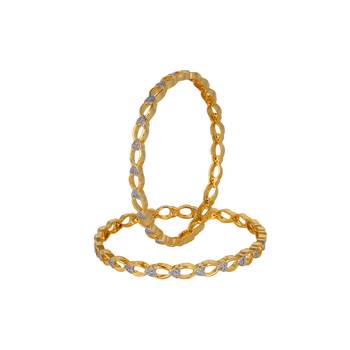 Gold Cubic Zirconia American Diamonds Bangles And Bracelets 1