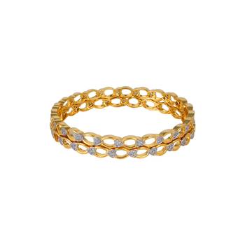 Gold Cubic Zirconia American Diamonds Bangles And Bracelets 2