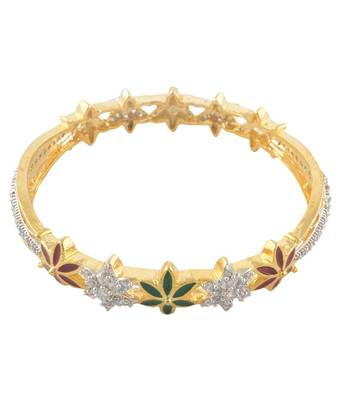 Gold Cubic Zirconia American Diamonds Bangles And Bracelets 2