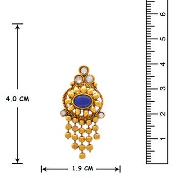 JFL - Traditional, Ethnic, Antique Multi Strand  Bead Stone & Austrian Diamond One Gram Gold Plated Long Necklace Set  3