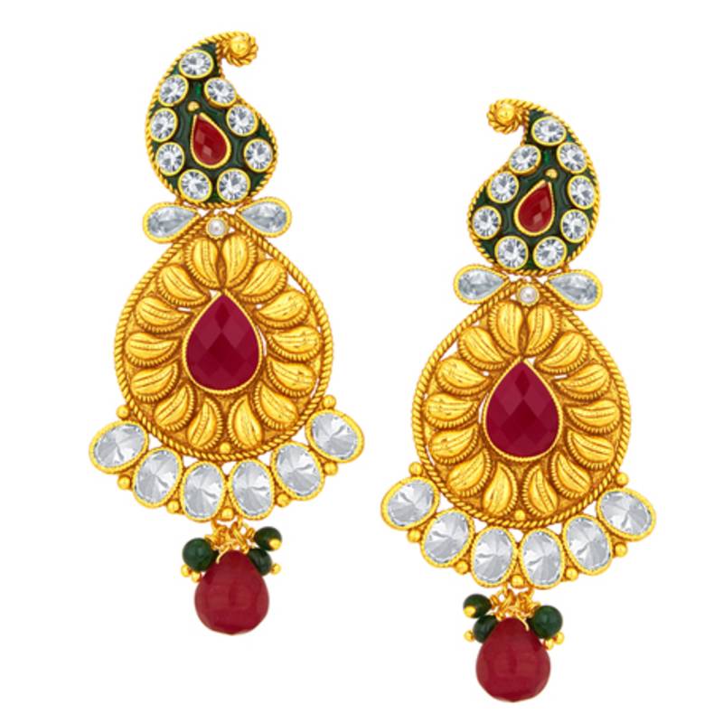 Classic gold plated american diamond necklace set for women