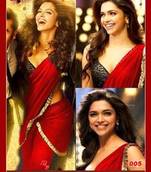 Bollywood Replica Deepika Padukone Badtameez dil Designer chiffon Red  saree
