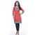 Red cotton printed stitched kurti