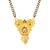 Double Chain Mangalsutra With Pear Shaped Pendant; Flower Design