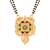 Double Chain Mangalsutra Briiliant Square Pendant; Gold Tone