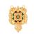 Double Chain Mangalsutra Briiliant Square Pendant; Gold Tone