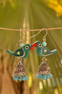 Pretty parrot jhumka earrings 1