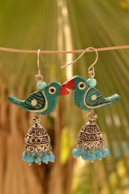 Pretty parrot jhumka earrings 2
