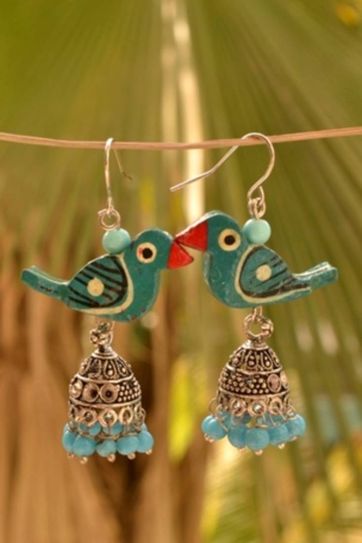 Pretty parrot jhumka earrings