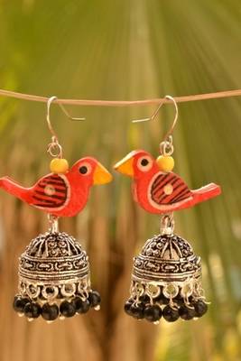 Pretty parrot jhumka earrings 1