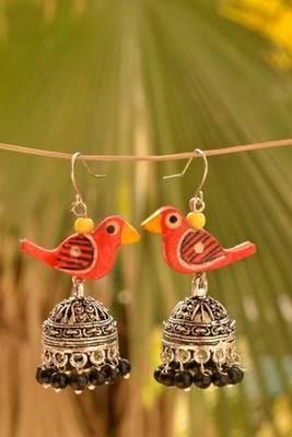 Pretty parrot jhumka earrings 2