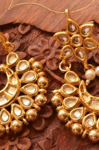 Kundan polki embellished earrings