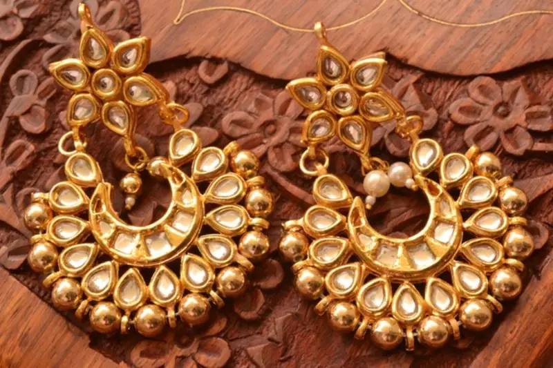 Kundan polki embellished earrings