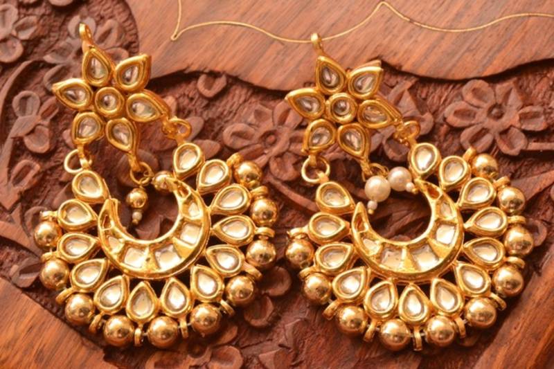 Kundan polki embellished earrings