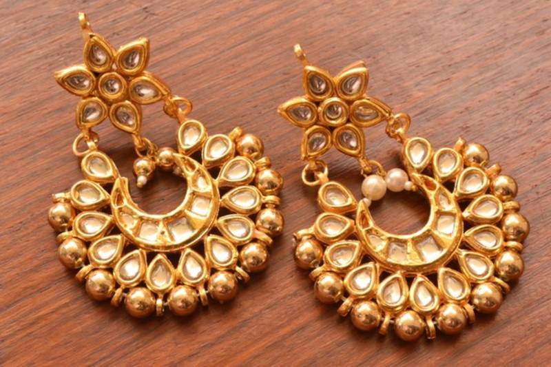 Kundan polki embellished earrings
