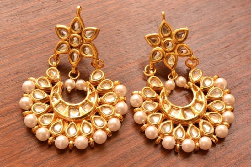 Kundan polki embellished earrings