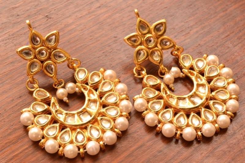 Kundan polki embellished earrings